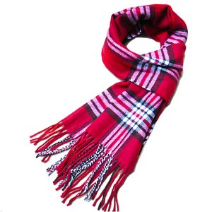 Justay - Winter Plaid Warm Soft Elegant Cashmere Feel Wrap Scarf Unisex