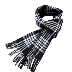 Justay - Winter Plaid Warm Soft Elegant Cashmere Feel Wrap Scarf Unisex